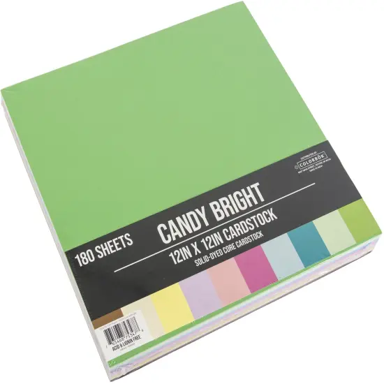 Colorbok Cardstock Pad 12"X12" 180/Pkg-Candy Bright {3}