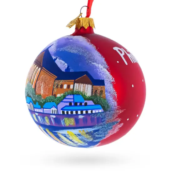 Philadelphia, Pennsylvania Glass Ball Christmas Ornament 4 Inches {4}
