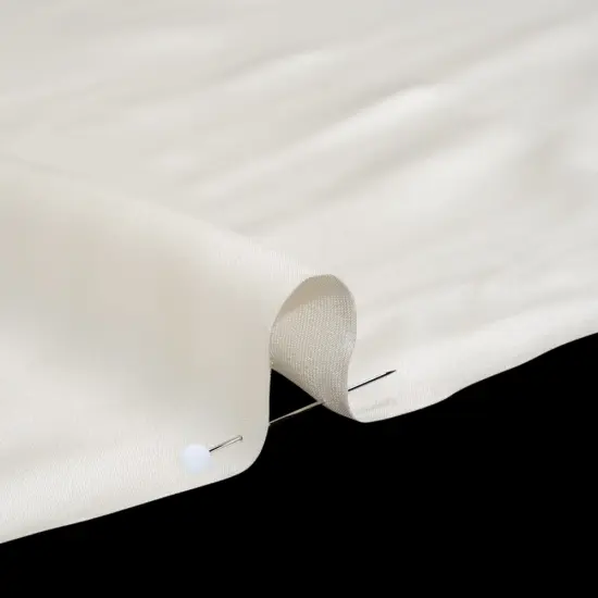 1 Yard Lightweight Silk Satin Fabric Ivory Solid Luxury Deadstock 53 inch Width {3}