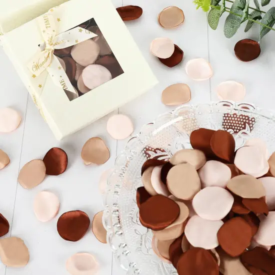 300Pcs Silk Rose Petals Champagne Flower Petals with Gift Box Artificial Scatter Flowers for Bridal Shower Romantic Night Wedding Aisle Table Centerpieces Reception Tables Decorations {5}