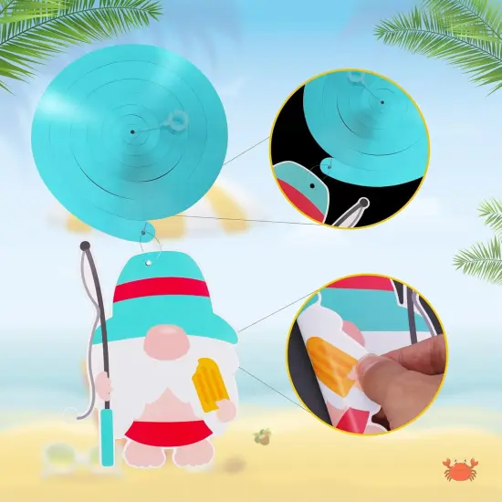 16 Pieces Gnomes Summer Hanging Swirls, Hawaii Birthday Party Hanging Swirl Decorations Beach Gnome Party Supplies Ceiling Gnome Ornaments Hanging Swirl for Beach Gnome Birthday Party Decorations {3}