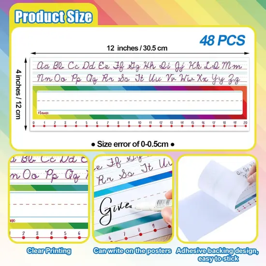 48 Pcs Traditional Cursive Name Plate for Desk {2}