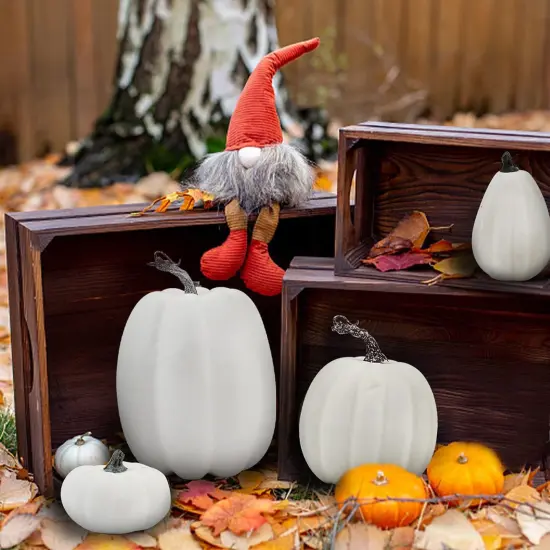 12PCS White Artificial Pumpkins {3}