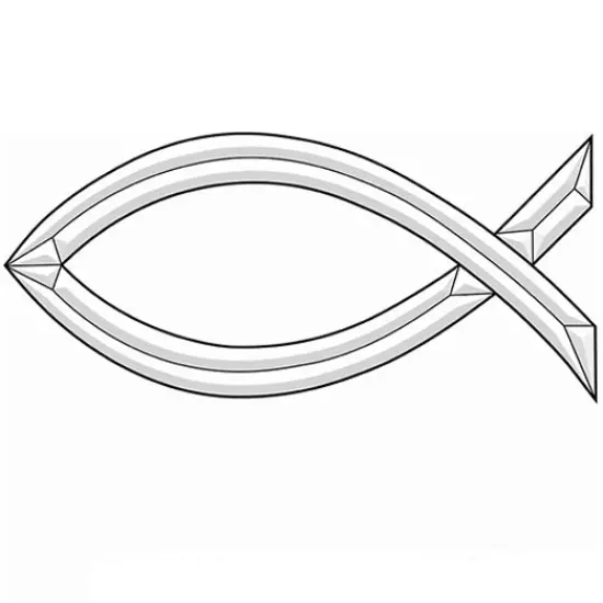 10" x 4-1/2" Exquisite Clear Glass Religious Fish Bevel Cluster EC155 {1}