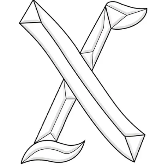 4-1/2" x 5-1/2" Exquisite Clear Glass Letter X Bevel Cluster BLX {1}