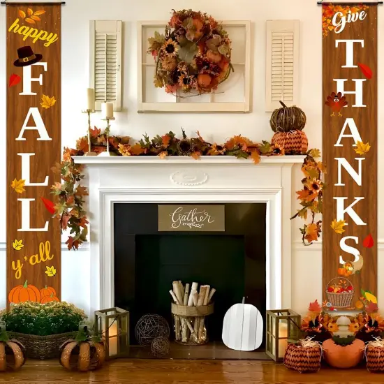 Happy Fall Welcome Porch Banners {2}