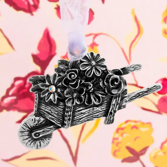 Gloria Duchin Spring Flower Wheelbarrow Ornament {2}