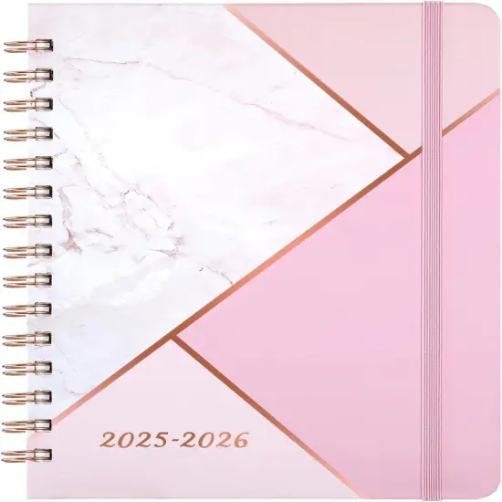 Planner 2025-2026 - July 2025 - June 2026, Academic Planner 2025-2026, 6.3" x 8.4", 25-26 Weekly and Monthly Planners with Tabs - Pink Marble {5}