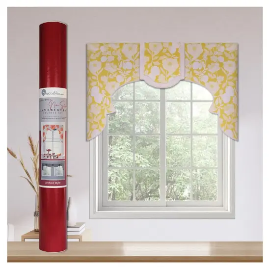 Arched Lambrequin Valance Kit &ndash; Make Perfectly Shaped Arched Window Treatments Without Sewing {1}