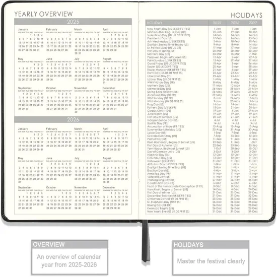 Planner 2025-2026 Weekly and Monthly with Stickers, 5.7" X 8.2", July 2025 - June 2026, 2025-2026 Calendar Planner, Pen Holder, Inner Pocket, 44 Notes Pages - Blue {6}