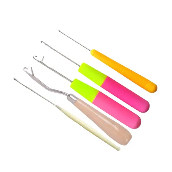 5 Pcs Different Sizes Latch Hook Set Latch Hook Crochet Needle Dreadlocks Crochet Hook Bent Latch Hook for Braid Hair and Carpet Crafts Making {1}