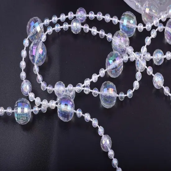 33 Feet Clear AB Crystal Beads Chain Trim by The Roll for DIY,Wedding,Party Decoration(Colorful) {5}