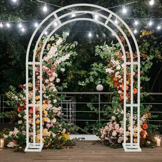 Strong 3-Pole Wedding Arch Stand Metal Flower Rack Door Frame Background Garden {3}