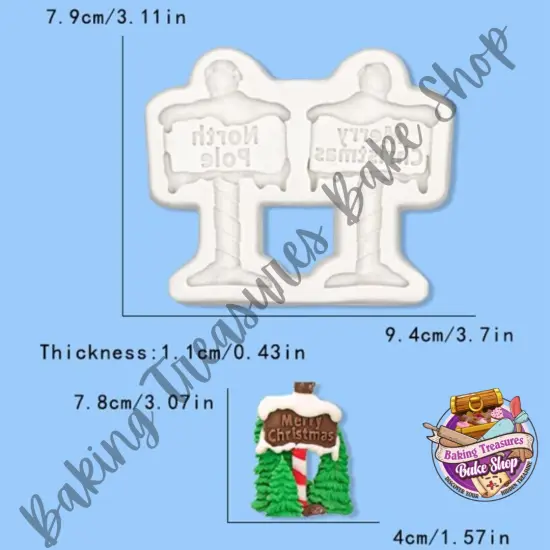 Christmas Road Signs Silicone Mold {3}