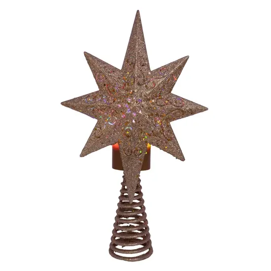 Kurt Adler 13.4 Inch Gold Glitter Polaris Projector Tree Topper {3}