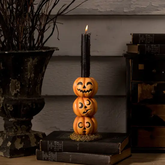 Pumpkin Stack Candlestick 6.25" {3}