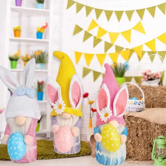 3 Pcs Easter Gnome Bunny, Easter Gnomes Plush, Easter Gnomes Decorations for Home, Spring Easter Gnomes Plush Doll Easter Bunny Gnomes Decor, Easter Bunny Gnomes Plush {5}