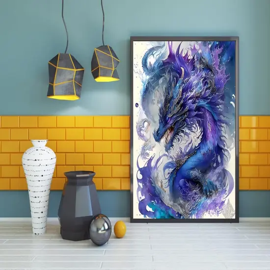 Diamond Art Kits for Adults, Dragon Diamond Art, Dragon Diamond Painting Kits, Dimond Art Paintings Kit, Diamond Dot, Gem Painting Kit, Crafts for Adults, Crystal Art Home Wall Decor Gifts (12x16inch) {2}