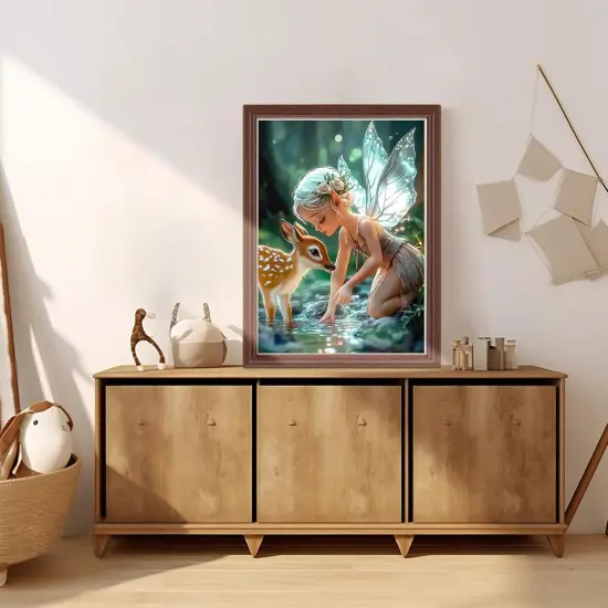 Fairy Diamond Art Kits for Adults, Forest Deer DIY Full Drill Diamond Painting Kits for Beginners, 5D Gem Art Crafts for Adults, Home Wall Decor 12x16 inch {3}