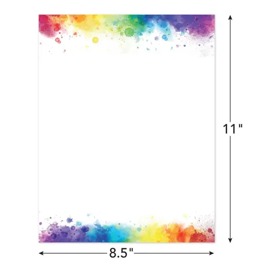 Great Papers! Rainbow Burst Letterhead, for Invitations, Announcements and Personal Messages, Printer Friendly 8.5”x11”, 50 Pack {2}