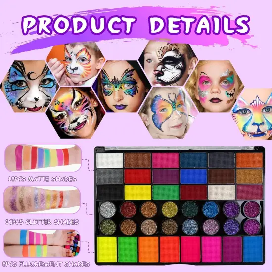 42 Color Face Painting Kit(rainbow) {3}