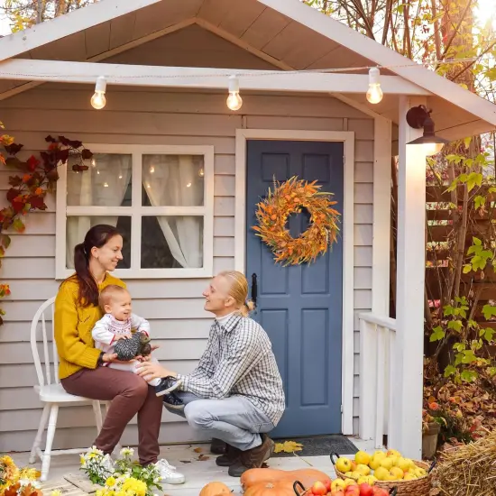 24'' Autumn Fall Wreath (Orange) {4}