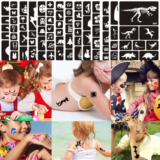 262pcs Temporary Tattoos Stencils(White) {5}