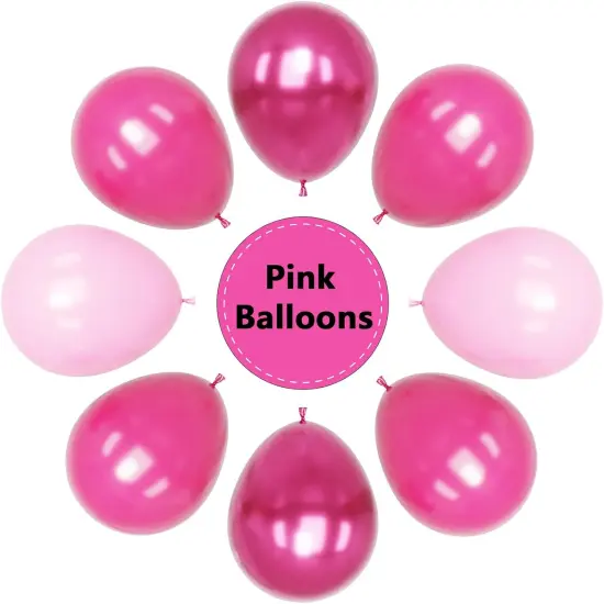 67pcs 12 Inch Hot Pink Balloons Metallic Chrome for Birthday(Pink(67pcs)) {2}
