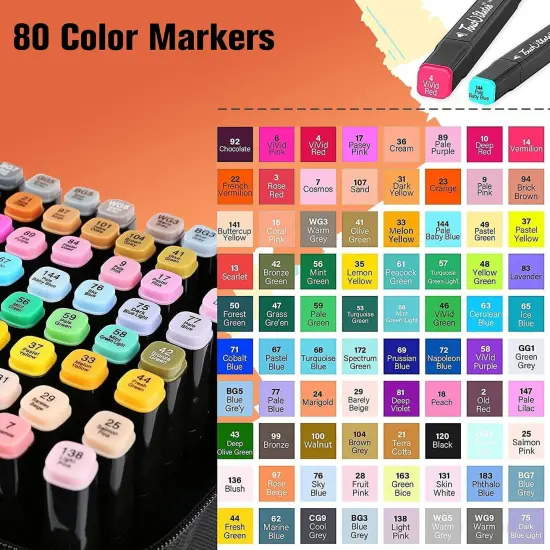 80 Colors Alcohol Markers with Case {4}