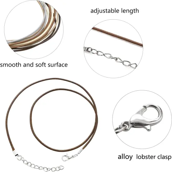 100 Pcs Waxed Necklace Cords for Jewelry Making(Multicolor-B, 18 Inches) {2}