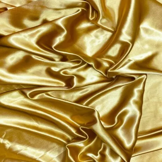 1 Yard Elegant Gold Crepe Satin Fabric Smooth Flowing Textile for Evening Dresses Costumes and DIY Projects 58 Inch Width {2}
