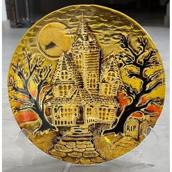 12" x 12" x 1" Haunted House Texture Glass Fusing Kiln Mold {4}