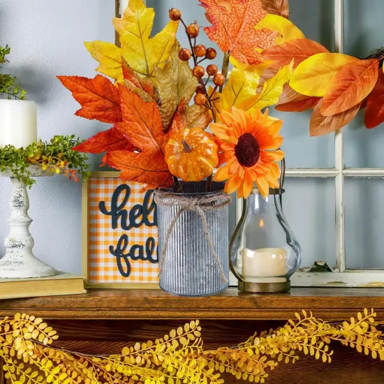 3 Pack Fall Faux Maple Leaf Picks for Table Decor {5}