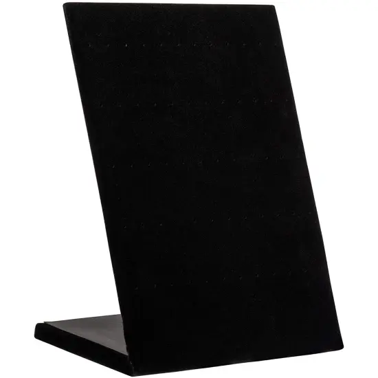 Earring Holder - Velvet L-Shape Earring Display Stand, Organizer, Rack, Board, for Jewelry Studs Accessories Storage, Show, Retail, Shop, Home, Counter Top, 60 Holes, Black, 9.9 x 7.9 x 4 Inches {6}