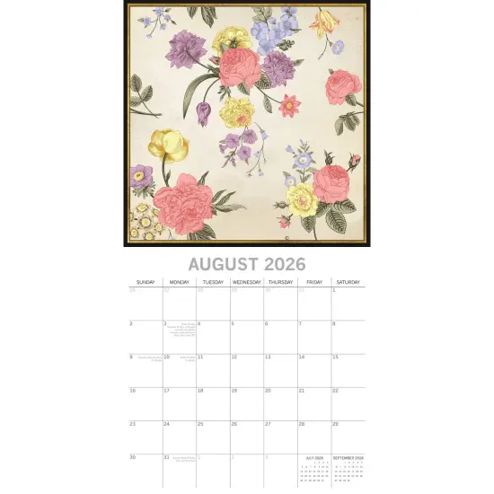 The Gifted Stationary 2026 Square Wall Calendar, Botanicals, 16-Month Arts & Antiques Theme Hanging Calendar with 180 Reminder Stickers, Month Planner for Home and Creative Spaces, 12x12 In Multicolor {3}