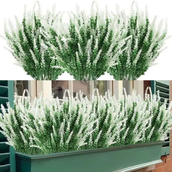 4pcs Lavender Plants for Elegant Table Decor & Relaxing Fall Ambiance White {4}