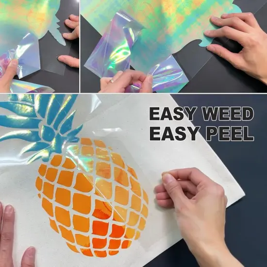 11 Pack Holographic Iron on Vinyl Rainbow Vinyl Glitter-11.4"X9.8" for Cricut Silhouette {5}