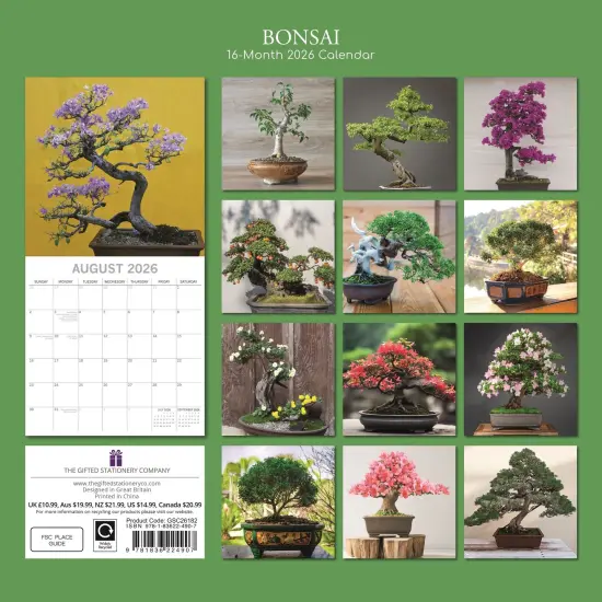 The Gifted Stationary 2026 Square Wall Calendar, Bonsai, 16-Month Floral Theme Hanging Calendar with 180 Reminder Stickers, Month Planner for Creative Spaces, 12x12 In Multicolor {4}