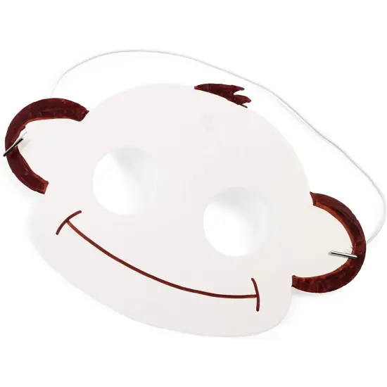 Bright Creations 3.8" x 5.9" Blank DIY Paper Monkey Mask with Elastic Band for Kids Costume Party (48 Pack, White) {4}