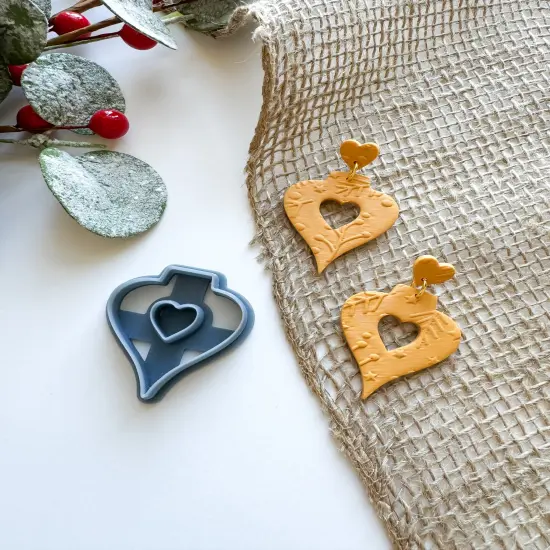 HEART DONUT ORNAMENT EARRING | CHRISTMAS 2024 | CLAY CUTTER {2}