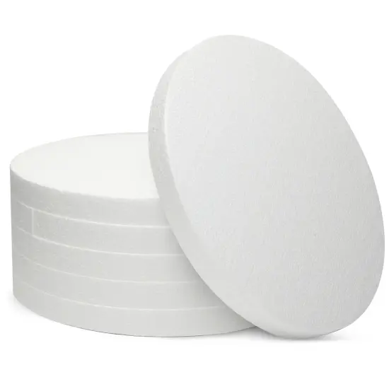 6 Pack 12x12-Inch Round Foam Circles for Crafts, 1" Thick, for DIY Projects, Decorations (White) {1}