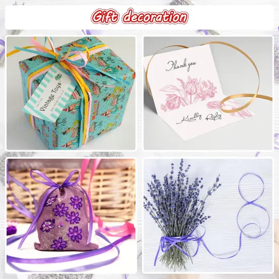 18 Colors Double Faced Satin Ribbon Polyester,1/8 inch Solid Fabric Ribbon Roll for Gift Wrapping, DIY Crafts, Wedding Birthday Party Decorations {5}