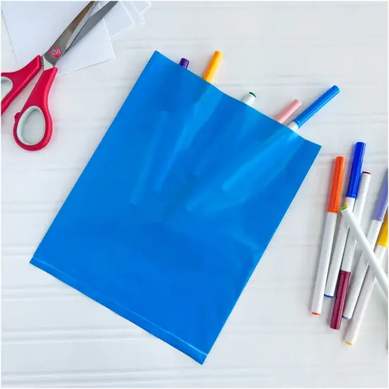 Plymor 8" x 10", Blue 2 Mil Flat Open Plastic Poly Bags {4}