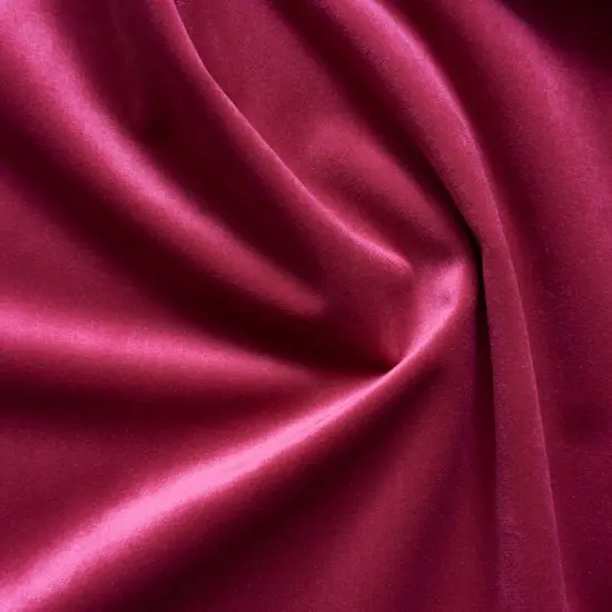 Giselle Velvet Upholstery Fabric 100% Polyester, 55" Wide, Flame Resistant & Durable Raspberry {1}