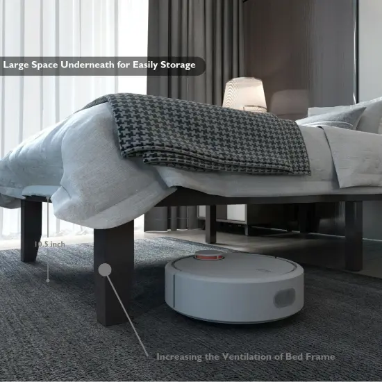 Solid Wood Twin Platform Bed with Storage Space Sturdy Frame and Noise-free Design Brown {3}