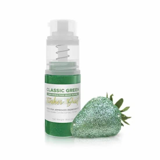 Bakell - Classic Green Tinker Dust Edible Glitter (4g, 1x Spray Pump) for Food, Desserts, and Beverages! {1}