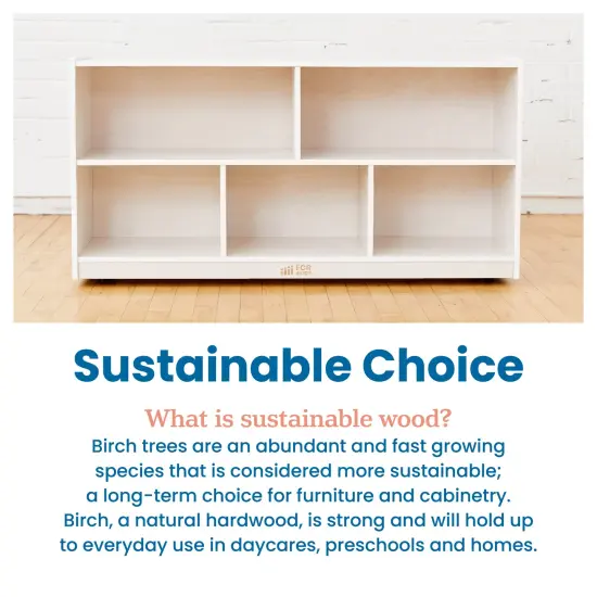 5-Compartment Mobile Storage Cabinet, 24in High White Wash {6}