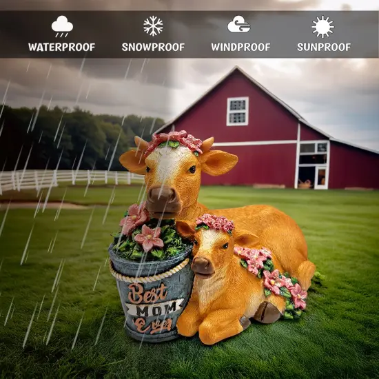 Best Mom Cow and Calf Charming Figurine, 6" Keepsake Jersey Statue and Mother&rsquo;s Day Gift {4}