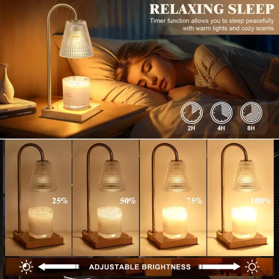 Hong-in Candle Warmer Lamp with Timer Dimmer,Mothers Day Birthday Gifts for Women Mom,House Warming Gifts New Home Room Decor,Wax Warmer for Scented Wax Jar Candles {6}