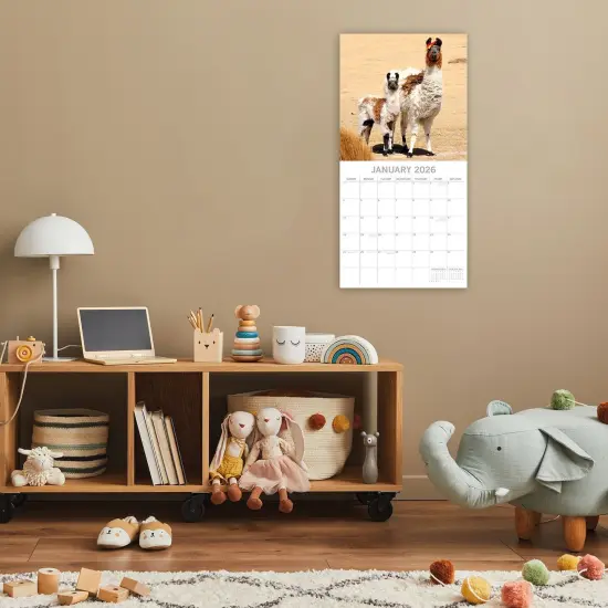The Gifted Stationary 2026 Square Wall Calendar, Llamas, 16-Month Animals Theme Hanging Calendar with 180 Reminder Stickers, Month Planner for Home, Creative Spaces, 12x12 In Multicolor {2}